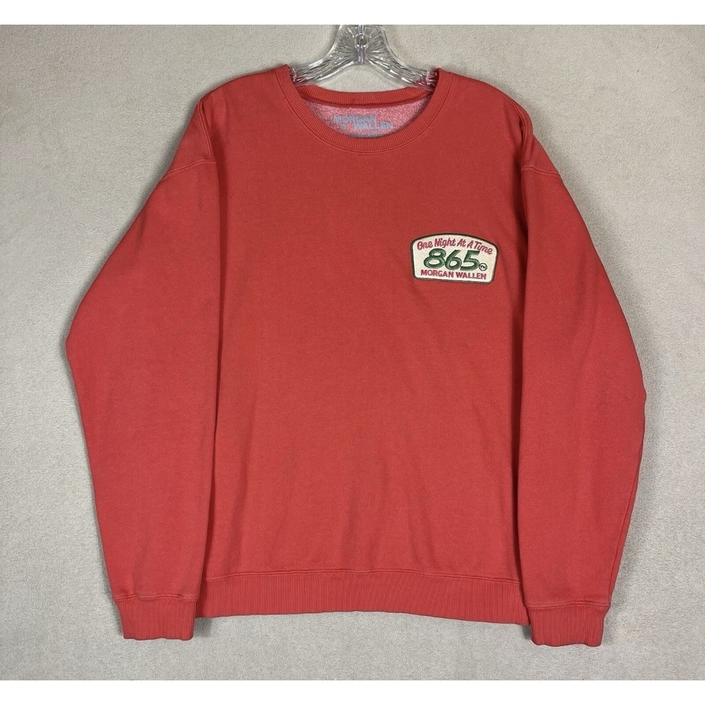 Morgan Wallen Sweater Mens Medium Red One Night At A Time 865 Pullover Adult